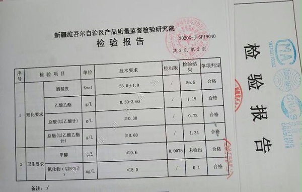 白酒检测报告